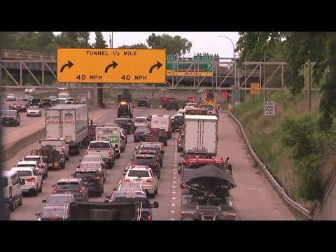 Semi carrying ammunition rolls, shuts down I-94 in both directions at Lowry Tunnel