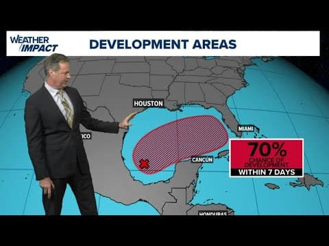 Tropical update: Area in Gulf now has 70% chance for development