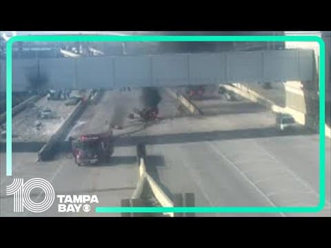 Vehicle fire, crash causes delays on Tampa's Crosstown Connector