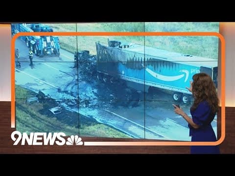 Fiery crash leads to closure of eastbound I-70 in Arapahoe County