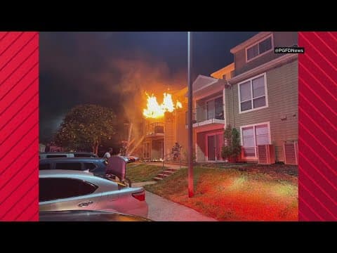 Apartment building catches fire in Landover
