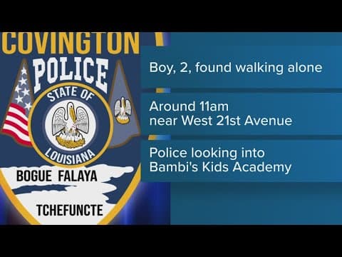 Toddler found walking alone near Covington roadway