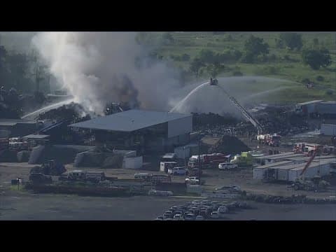Fire continues to burn at northeast Harris County recycling plant