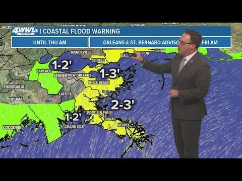 Weather: mostly cloudy skies, coastal flooding possible