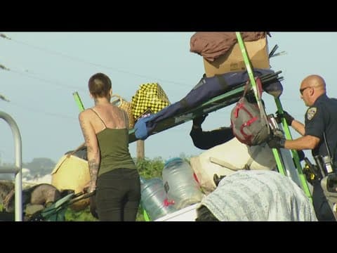 Law enforcement clears homeless encampment in Chula Vista