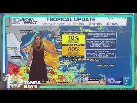 10 Weather: Chances of tropical storms developing this week
