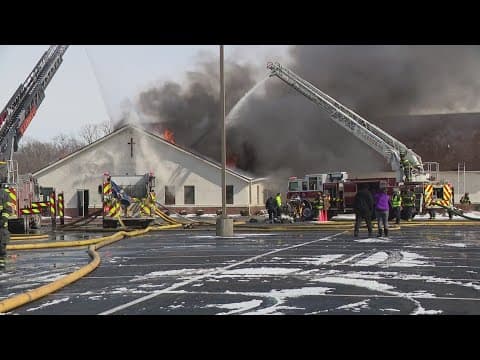 Firefighters battle blaze at east Indianapolis church