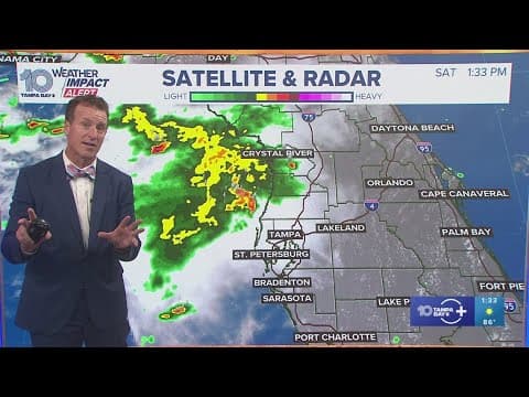 Weather Impact Alert: Line of scattered thunderstorms moving into Tampa Bay area | 1:30 p.m. update
