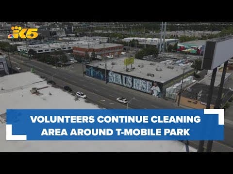 Volunteers clean up neighborhoods around T-Mobile Park ahead of MLB All-Star Week