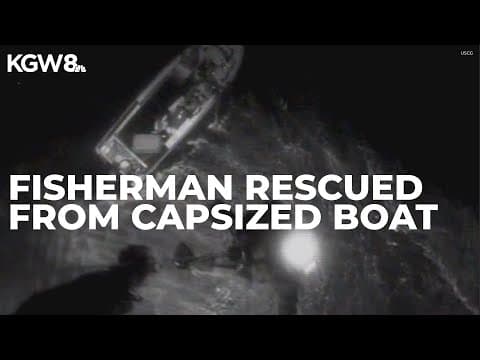 Video shows US Coast Guard rescue after fishing vessel capsized near Waldport