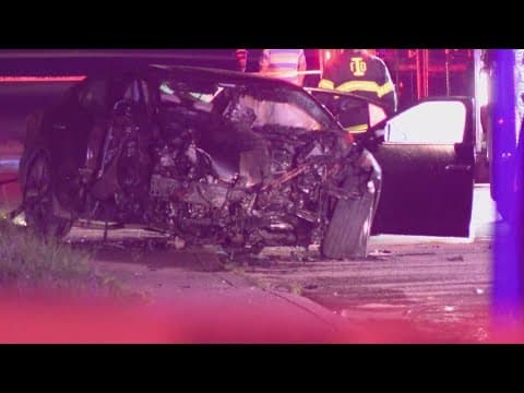 Man, teenager hospitalized after crashing stolen car on Indy's east side