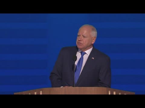 Tim Walz accepts vice presidential nomination at the DNC