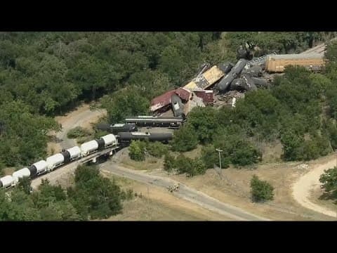 No injuries after a train derails in Palo Pinto County, Texas