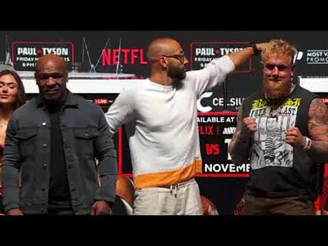 Mike Tyson, Jake Paul introduced at press conference ahead of Netflix fight