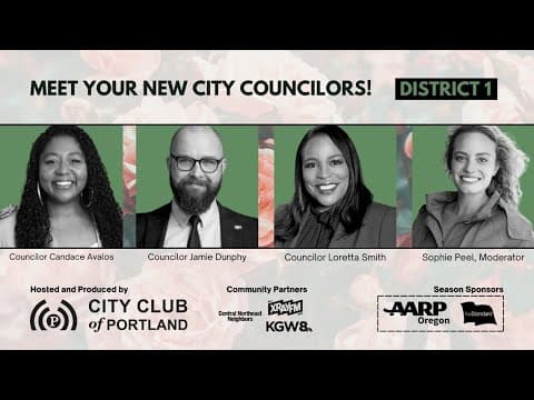 Meet your new Portland city councilors for District 1 (presented by City Club of Portland)