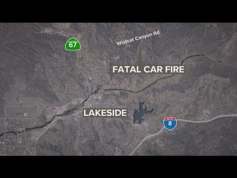 Woman killed after being trapped in Lakeside car fire; passenger seriously injured