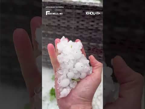 People in Missouri got lots of hail today in tornado-warned storms