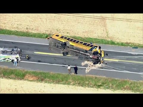 Crash involving school bus in Easton sends 12 to hospital