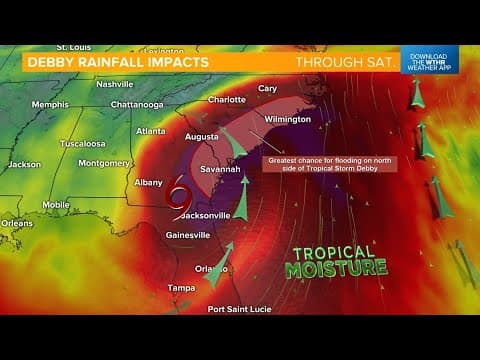Debby knocks out power to hundreds of thousands in Florida, Georgia