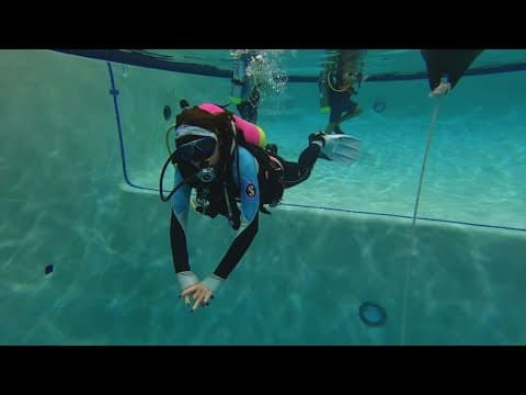 A North Texas woman is training to visit her grandfather's WWII plane 70 feet underwater