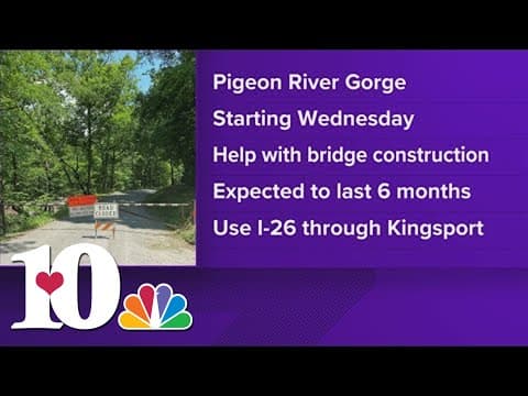 I-40 in the Pigeon River Gorge going down to one lane starting Wednesday