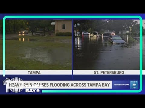 Flooding throughout Tampa Bay area leads to road closures, submerged vehicles