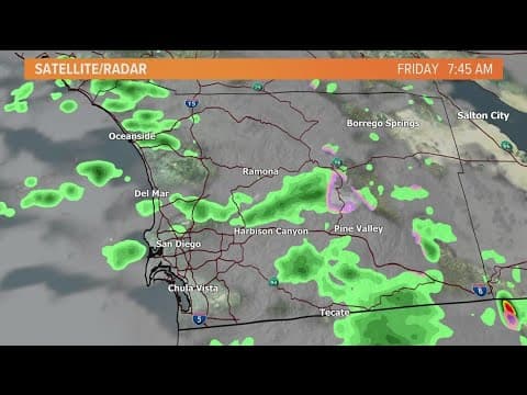 San Diego sees first wave of storms turn to scattered showers then return Sunday | 8 AM update