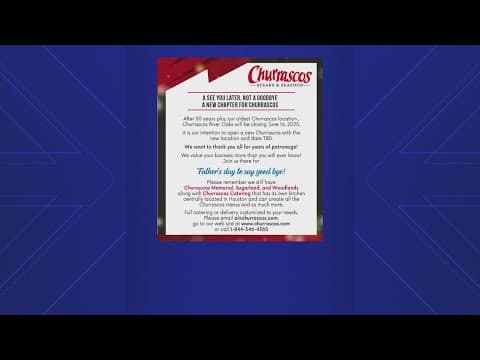 Churrasco's shutting down River Oaks location
