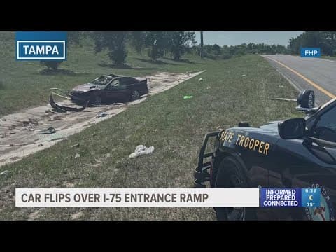 FHP: Mother, child and nephew seriously injured after car departs I-75 entrance ramp