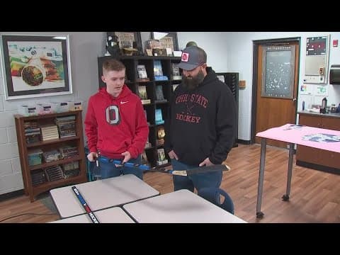 Granville teen creates custom hockey stick to honor father diagnosed with cancer