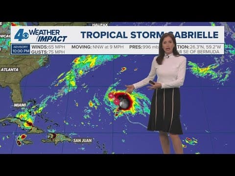 Saturday 10 PM Tropics Update: Gabrielle forecast to become hurricane