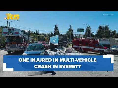 Multiple vehicles involved in Everett crash, one person taken to the hospital