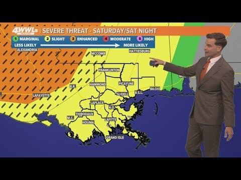 New Orleans Noon Weather: Warm and muggy through Saturday