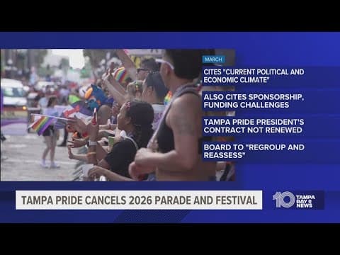 Tampa Pride says 2026 parade and festival canceled, citing 'current political and economic climate'
