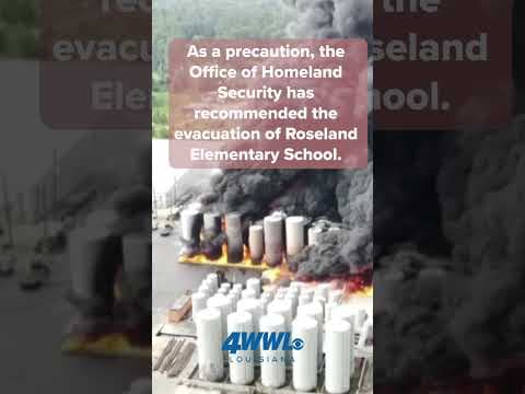 Drone footage shows size of massive fire after explosion at Roseland, Louisiana plant