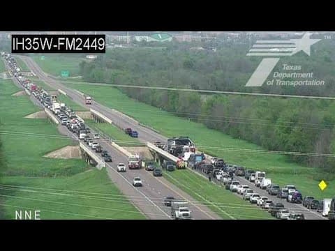 Major crash involving an RV shuts down northbound lanes of I-35W in Argyle, officials say