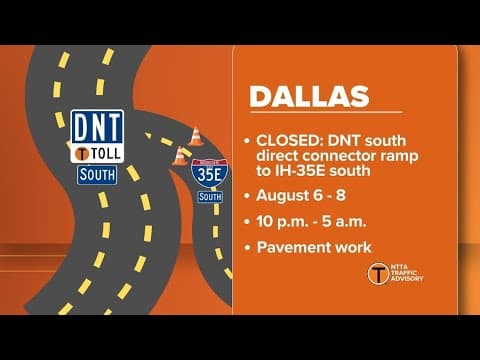 Traffic Alert: Key Dallas North Tollway connector shuts down overnight August 6 through 8