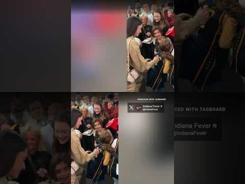 Caitlin Clark signs young fan’s jersey at docuseries premiere