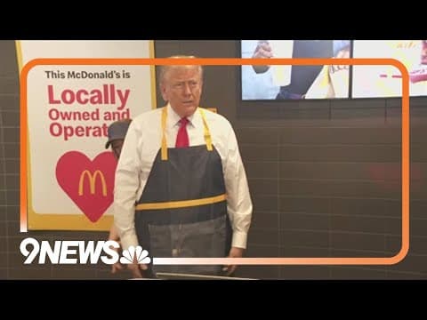 Trump serving fries at McDonald's