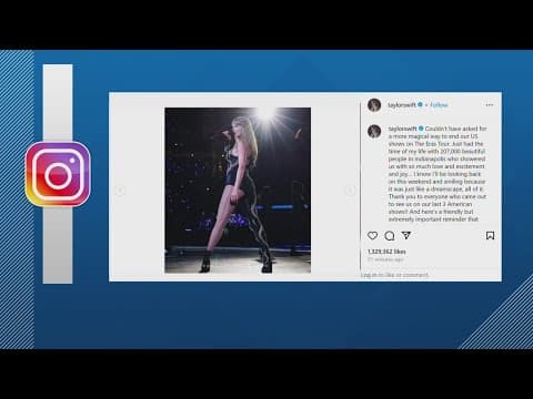 Taylor Swift thanks audiences at last US Eras Tour concerts in Indianapolis