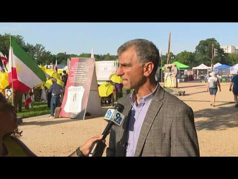 Iranian-Americans advocate for democracy on National Mall with memorial