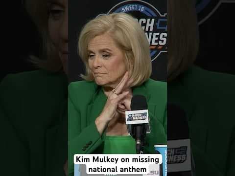 Kim Mulkey on missing national anthem #lsuwomensbasketball #kimmulkey #nationalanthem