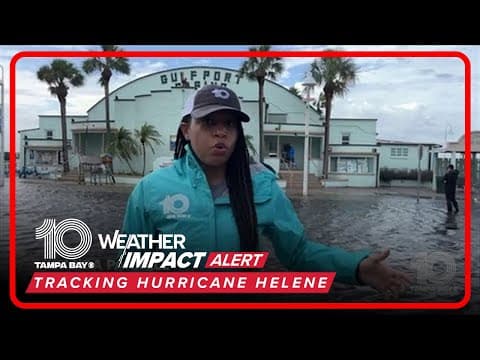 Flooding in Gulfport, Florida ahead of Hurricane Helene landfall