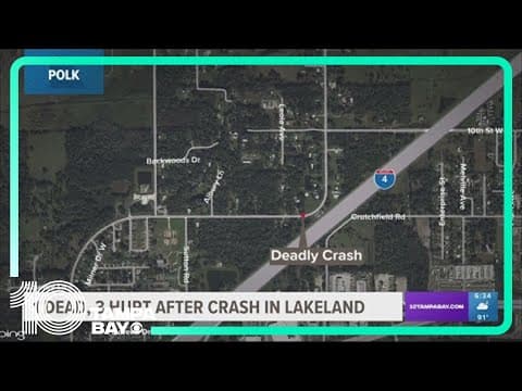 1 dead, 3 injured after crash in Lakeland