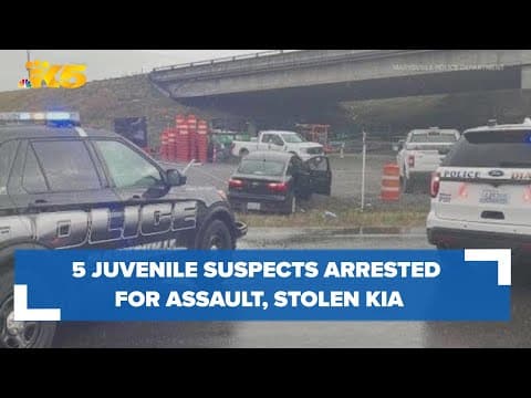 Marysville police arrest 5 juvenile suspects in connection to assault, stolen Kia