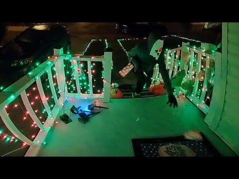 Caught on Camera: Masked suspect sought after damaging Christmas decorations, sheriff says