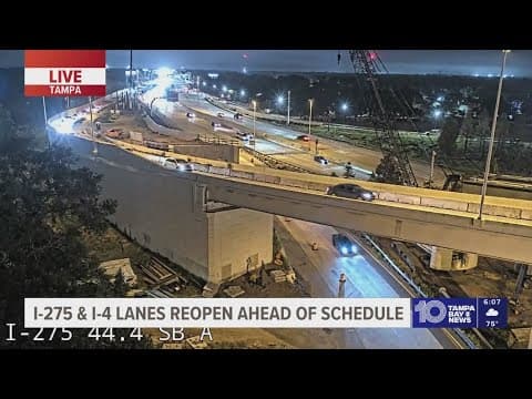 FDOT to reopen all lanes of Downtown Interchange ahead of schedule