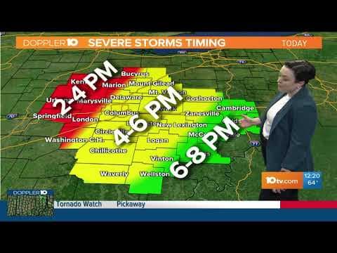 Tornado Watch issued for central Ohio through 7 p.m. Wednesday