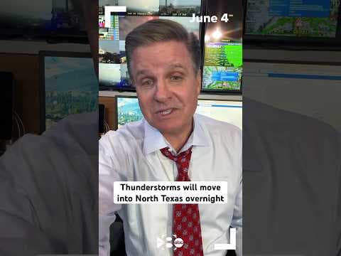 Thunderstorms will move into North Texas Tuesday night into Wednesday morning.