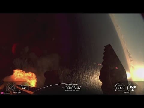 SpaceX Starship Flight 11 booster landing test | Super Heavy fires five engines over Gulf